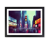 New York City Times Square Vol.3 Framed Print | A3 Black Framed Wall Art | Ready to Hang | Modern Cityscape Picture | Living Room Bedroom Lounge Office
