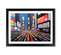 New York City Times Square Vol.4 Framed Print | A2 Black Framed Wall Art | Ready to Hang | Modern Cityscape Picture | Living Room Bedroom Lounge Office