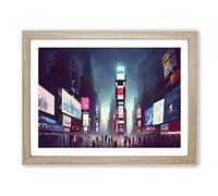 New York City Times Square Vol.6 Framed Print | A2 Oak Framed Wall Art | Ready to Hang | Modern Cityscape Picture | Living Room Bedroom Lounge Office