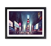 New York City Times Square Vol.6 Framed Print | A3 Black Framed Wall Art | Ready to Hang | Modern Cityscape Picture | Living Room Bedroom Lounge Office