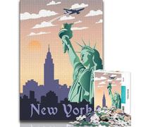 New York City Travel 1000 Piece Jigsaw Puzzles for Adults & Teens,Family Game Stress Reliever Difficult Challenge Secret Santa Gifts 50x75cm