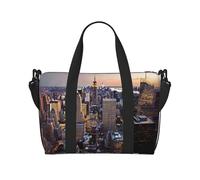 New York City Travel Tote Bag Unisex, Water-Resistant Weekend Gym Bag, Large Capacity Adjustable Shoulder Strap Travel Bag