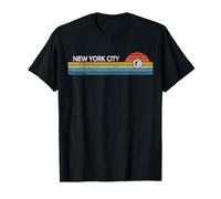 New York City USA America Retro Sunset Rainbow Synthwave T-Shirt