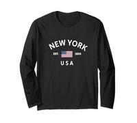 New York City USA Est. 1624 United States Flag Souvenir Long Sleeve T-Shirt