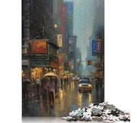 New York City USA in Oil Puzzle Relax Challenge Toy Paper Rectangular Jigsaw Puzzle for Boy Or Girl Day 1000pcs (75x50cm)
