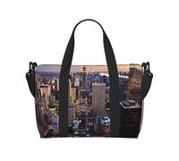New York City Water-Resistant Crossbody Travel Bag, Large Carry-On with Adjustable Strap, Multi-Compartment Weekender for Gym, Travel, Outdoor