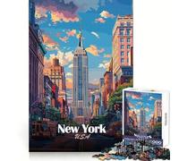 New York Cityscape with Empire State 1000 Teenager Pieces Jigsaw Puzzle Reasoning Skill Light Enjoyment Sharp Cut Great Gift size 50x75cm