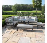 New York Corner Garden Dining Set - Rising Table - Dove Grey