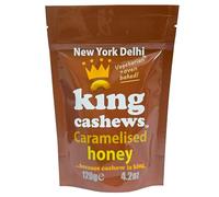 New York Delhi King Cashews, Caramelised honey, Oven Baked Cashew nuts, Vegetarian & Gluten Free. 120g pack