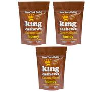 New York Delhi King Cashews, Caramelised honey, Oven Baked Cashew nuts, Vegetarian & Gluten Free. 120g x 3 Packs