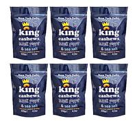 New York Delhi King Cashews, Cracked Black Pepper and Sea Salt, Oven Baked Cashew nuts, Vegan & Gluten Free. 120g x 6 Packs