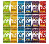 New York Delhi ViPnuts, Selection Box (18 x 63g) 6 to 7 Flavours, Hot chilli, Lemon, BBQ, Honey & Mustard, Cheese & Onion, Classic, Dry Roasted Flavoured Peanut, High Protein. 18 assorted Packs