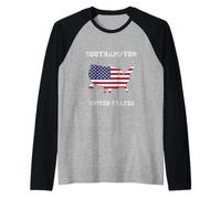 New York Distressed Flag Southampton Pride Raglan Baseball Tee