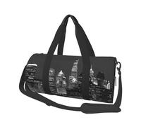 New York Duffle Bag With Shoes Compartment And Adjustable Strap,Foldable Travel Duffel Bags For Men Women,Waterproof Duffel Bags, Black, One Size