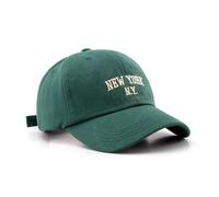 New York Embroidery Baseball Cap Cotton Trucker Dad Hat with Adjustable Buckle Visor Cap for Men Women, Green, One size