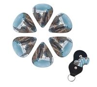 New York Fashion City Print Guitar Picks 6 Pack Guitar Plectrums with Pick Holders Bass Picks For Acoustic Guitar Bass Electric Ukulele Includes 0.46mm, 0.71mm, 0.96mm