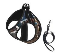 New York Fashion City Print Pet Supplies Adjustable Step-In Flex Breathable Mesh Dog Harness For Small Medium Dogs, S-L