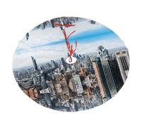New York Fashion City Printed 30" Fluffy Christmas Tree Skirt with Tie Closures Felted Polyester Xmas Tree Mat for Holiday Party Decor