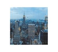 New York Fashion City Printed Square Jigsaw Puzzle 16x16 CM, Puzzle Challenging Game for Adults Gifts, Family Fun Decorative Wall Decor