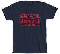 New York Fashion Police Welcome to The Upside Down T-Shirt for Men or Women, Navy, XL