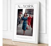New York Fashion Portrait Canvas Wall Art Print 30x20 Inch