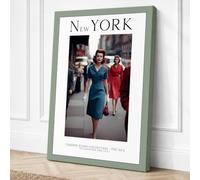 New York Fashion Portrait Canvas Wall Art Print 30x20 Inch