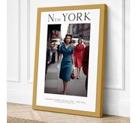 New York Fashion Portrait Canvas Wall Art Print 36x24 Inch