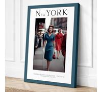 New York Fashion Portrait Canvas Wall Art Print 36x24 Inch