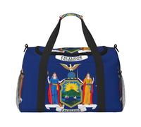 New York Flag Foldable Travel Duffel Bag Tote Carry On Luggage Bag For Weekend Getaways, For Spontaneous Trips, Black, One Size, Black, One Size