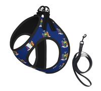 New York Flag Print Pet Supplies Adjustable Step-In Flex Breathable Mesh Dog Harness For Small Medium Dogs, S-L