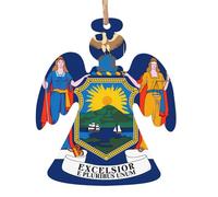 New York flag Wooden Angel Shape Ornaments 2 PCS Suitable For Hanging On Walls Doors And Windows