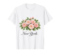 New York Floral Art Rose Botanical T-Shirt