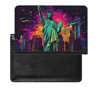 New York Freedom Graffiti Art Slim Passport Holder Credit Card Cover Travel Essentials Wallet