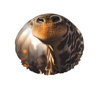 New York Giraffe Street Double layer women's shower cap, reusable, large size design suitable for all hair lengths, suitable for girls, spa and home salon use.