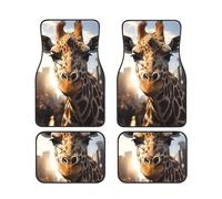 New York Giraffe Street Print Car Floor Mat Pads - Front Back Rugs All-Weather Auto Foot Mat Set of 4 Pieces, for Women Men