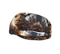 New York Giraffe Street Print Workouts Headbands for Mens, Wide Elastic Sweatbands Hair Bands, Non-Slip Sports Accessories