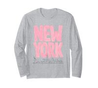 New York Hand Painted City Skyline Typography Long Sleeve T-Shirt