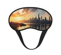 New York in The Sunset Sleep Mask for Side Sleeper, Blackout Sleep Eye Mask Comfortable Blindfold Eyeshade Soft Breathable Sleeping Mask with Elastic Strap Silk Eye Covers for Travel