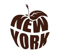 New York is Big Apple Metropolis of America Name ny in Shape of Apple Vinyl Wall Stickers 42x48cm Art Decoration Coffee