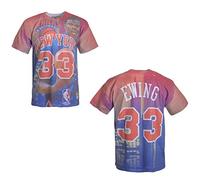 New York Knicks Patrick Ewing 33 City Pride Name & Number Men's T-Shirt (Large) Blue