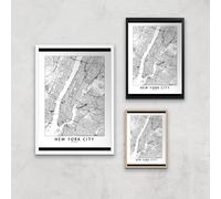 New York Light City Map Giclee Art Print - A3 - Print Only