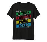 New York London Paris Tokyo City Names Graphic Premium T-Shirt