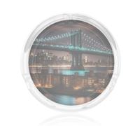 New York Manhattan Bridge Night Glass Cigar Ashtrays For Cigarettes,Decorative Glass Ashtrays, Round Ash Trays For Home,Office