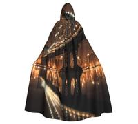 New York Manhattan Bridge Night Hooded Cloak for Women Men Halloween Hooded Robe Renaissance Hoodies Cape Cosplay Costumes Black