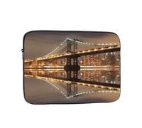New York Manhattan Bridge Night Laptop Case Sleeve Water-Resistant Slim & Portable Shockproof Protective Cover For 10", 12", 13", 15", And 17" Laptops Bag Sleeve & Notebook Computer Pocket Case