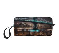 New York Manhattan Bridge Night Print Compact Storage Pouch, Minimalist Carry Bag, Large Capacity Tote for Protective Carry