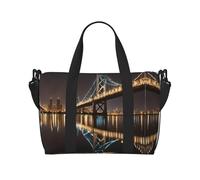 New York Manhattan Bridge Night Print Handheld Crossbody Travel Bag Single Shoulder Handbag Sports and Fitness Bag Travel Luggage Bag