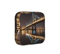 New York Manhattan Bridge Night Print Period Bag Sanitary Napkin Storage Bag Sanitary Pouch with Zipper Portable Pantyliners Bag for Women Teen Girls Ladies