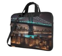 New York Manhattan Bridge Night Print Ultra-Thin Portable Laptop Bag Briefcase Working Business Casual Shoulder Bags