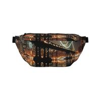 New York Manhattan Bridge Night Printed Fanny Pack Waist Bag for Men Women, Adjustable Bumbags Hip Bum Bag Travel Crossbody Bags Sports Running Hiking Belt Bag